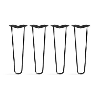 20” Heavy Duty Hairpin Legs with Bullet Feet - Quality Stain Black