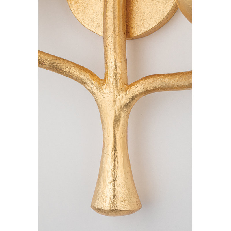 Vine 3 - Light Candle Wall Light, Gold Leaf
