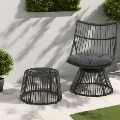 Comfort Patio Lounge Chairs, Pe Rattan Iron Modern Set For Home Patio