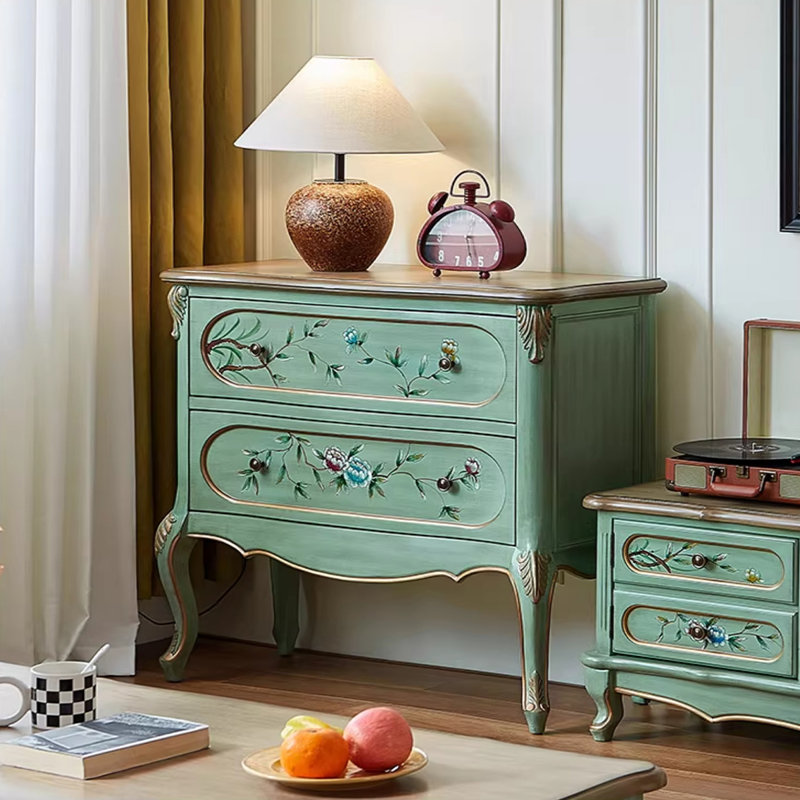 Console verte et bois manufacturé vert