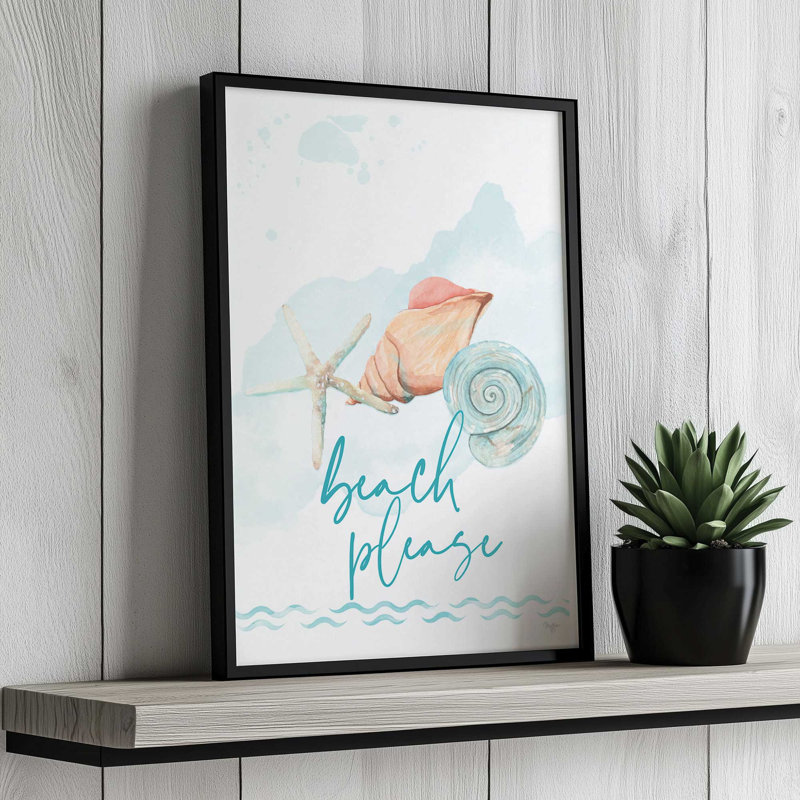 Reproduction d'art «Beach Veuillez» par Mollie B., L 12 po x H 18 po, Argent, Impression encadrée