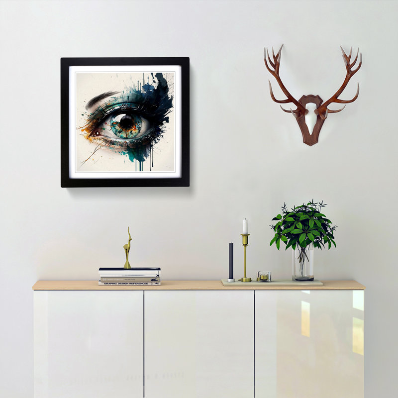 Single Picture Frame Print on Wood, Black