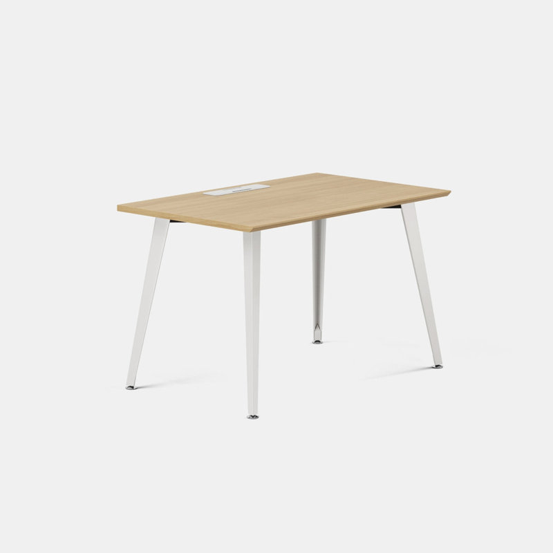 Office Desk, 30" H x 48" W x 24" D, White, Woodgrain