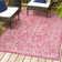 Massimo Bohemian Medallion Textured Weave Fuchsia/Light Gray Indoor/Outdoor Rug