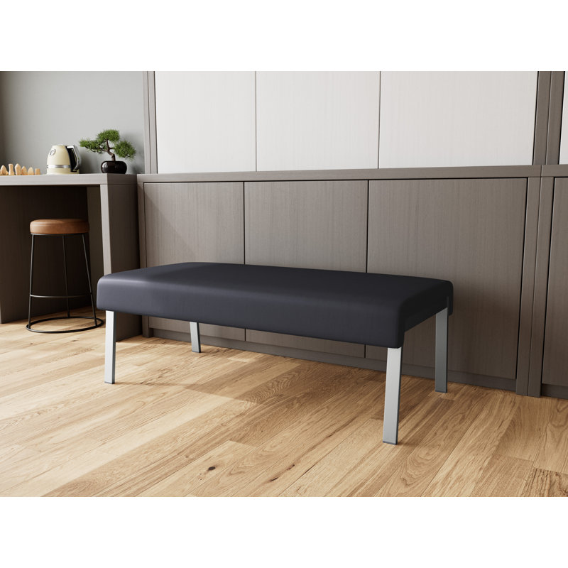 Banc en métal 2 places Waterfall, Argent, Noir Patriot Plus - nettoyez le vinyle avec un lin