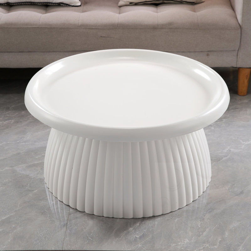 Table d'appoint à caisson cannelé, Ivoire blanc