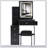Compact Vanity Table Set With Sliding LED Mirror, Power Station, And Hair Dryer Bracket For Small Bedrooms-1194500398