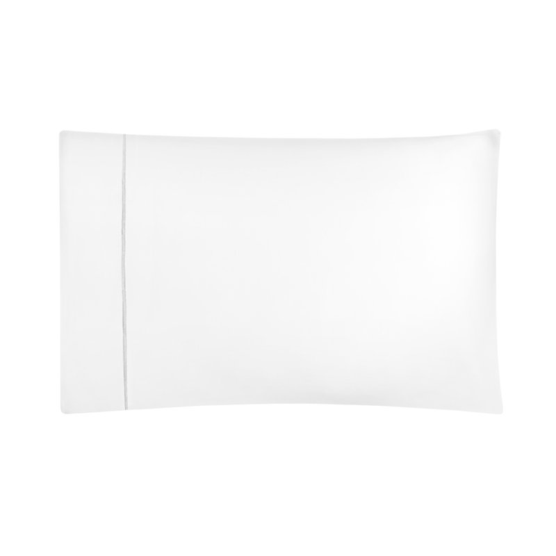 Classic Hotel 100% Cotton Percale Sheet Set, white-silver, Queen