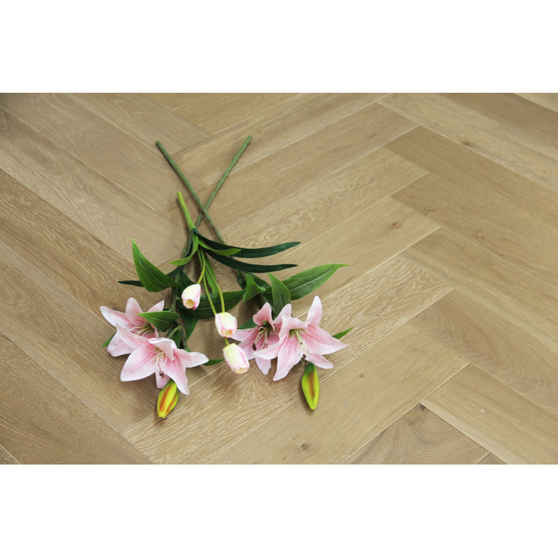 Oak 12.5cm W Hardwood Flooring, Grey Wood