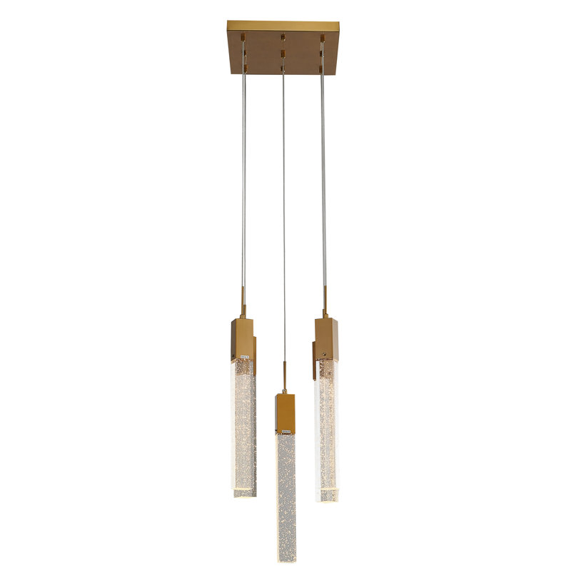 Lustre suspendu en cristal 5 lumières Transitional, Doré