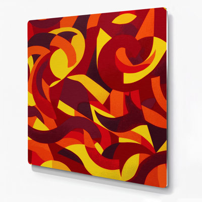 Abstract Shapes 18 Red Metal Wall Art