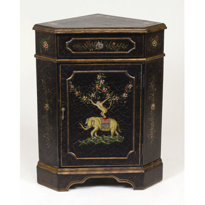 Armoire de coin brun craquelé