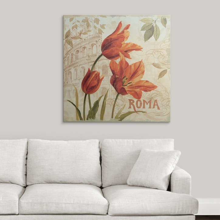 « i » par lisa audit, impression European Flowers, H 35 po x l 35 po x P 1,5 po, Toile