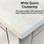 Meuble-lavabo double 80 po, comptoir en quartz, bois massif, design tendance Avec rangement blanc et 6 tiroirs-2068496899