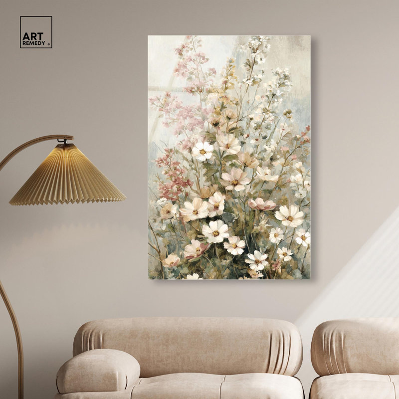 Art floral rétro «Heirloom Blossoms I» par Art Remedy, prêt à être accroché, H 45 po x l 30 po