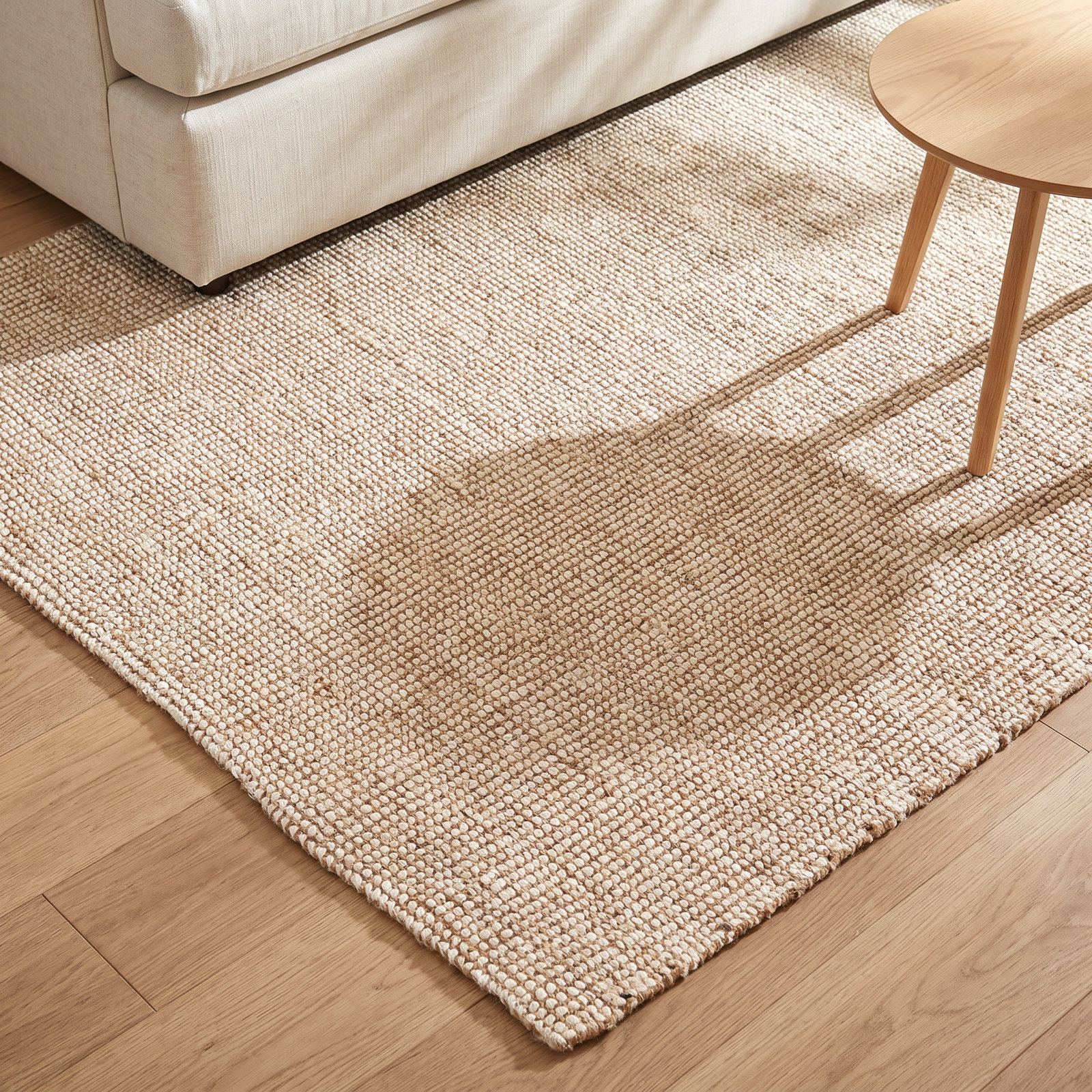 Kline Cream Hand-Loomed Abstract Jute Rug, Rectangle 8' x 10'