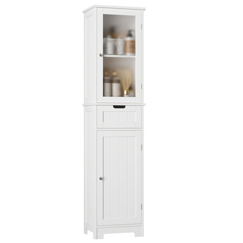 Armoire à linge Olvera l 15,7 po x H 67 po x P 11,8 po, Blanc
