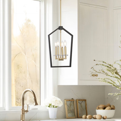 4 - Light Dimmable Lantern Geometric Chandelier
