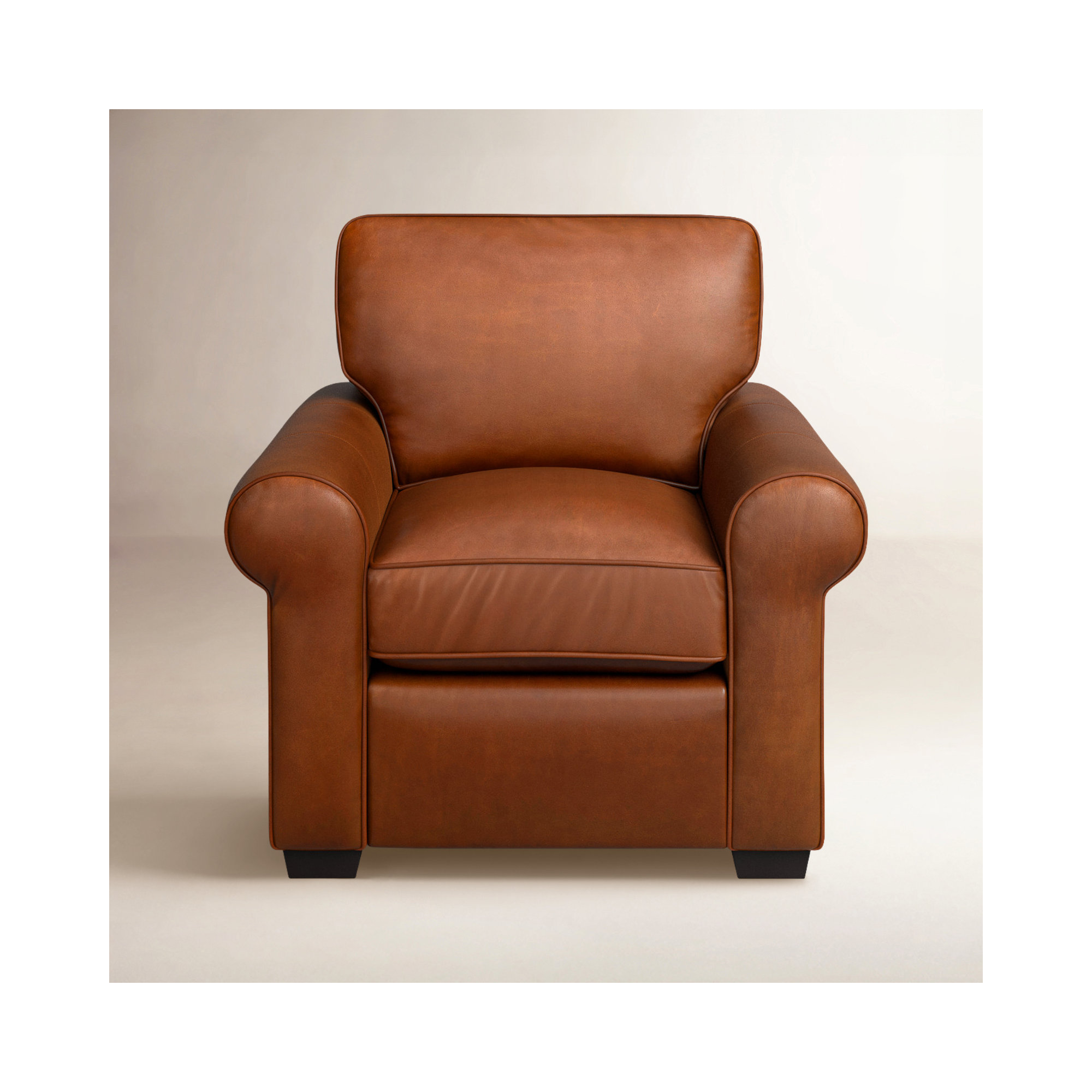 Porter Genuine Leather Armchair, Bruno Canyon Genuine Leather