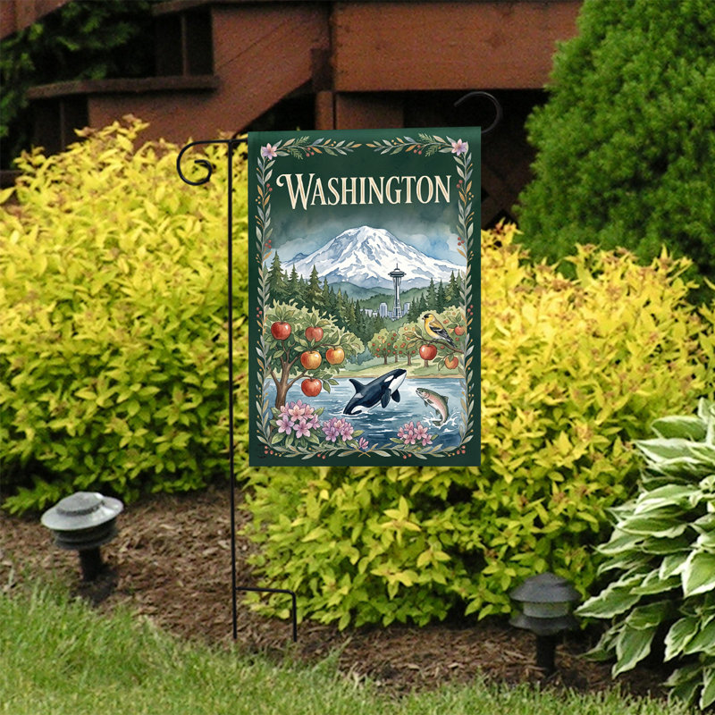 Washington State Pride Garden Flag 12x18