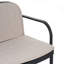 Fauteuil club d'extérieur en PP, structure noire avec coussin beige, ensemble de 2