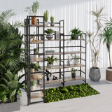 No component folding bookshelf storage rack 4 -layer retro multi -function storage rack