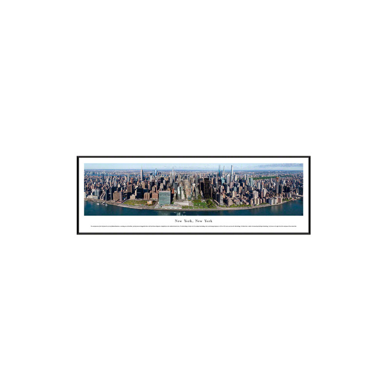 " New York - Midtown Manhattan " by James Blakeway, 13.75" H x 40.25" W, Black Standard Frame
