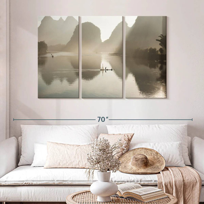 Kavia Li River Mountain Scene, 32" H x 50" W