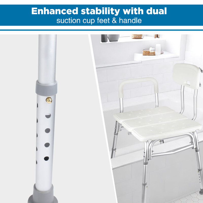 Shower Chair Seat For Senior Up To 350Lb Capacity For Bathtub Slip Resistant Shower Seat