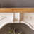 Beige + Walnut Solid Wood Freestanding Fireplace