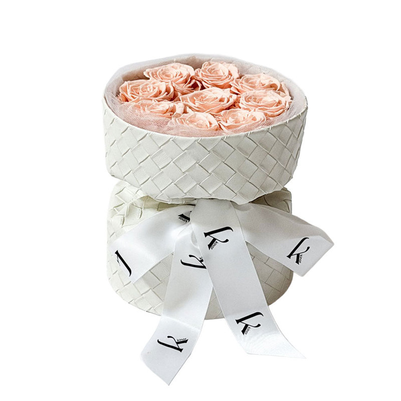 Bouquet de cuir avec roses préservées, Rose