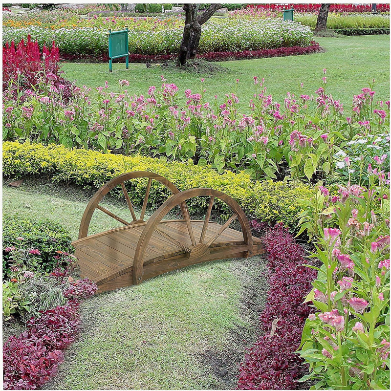 Passerelle de jardin en bois Outsunny