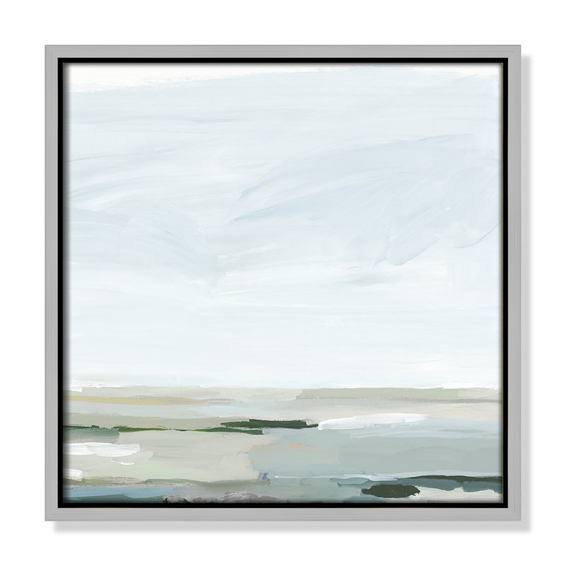 Catrena Pure Stillness - Floater Frame Painting Print on Canvas, 13.5" H x 13.5" W, Silver