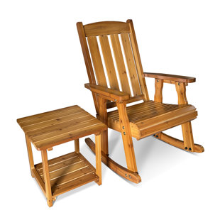 Wooden Outdoor Rocking Chair with Table