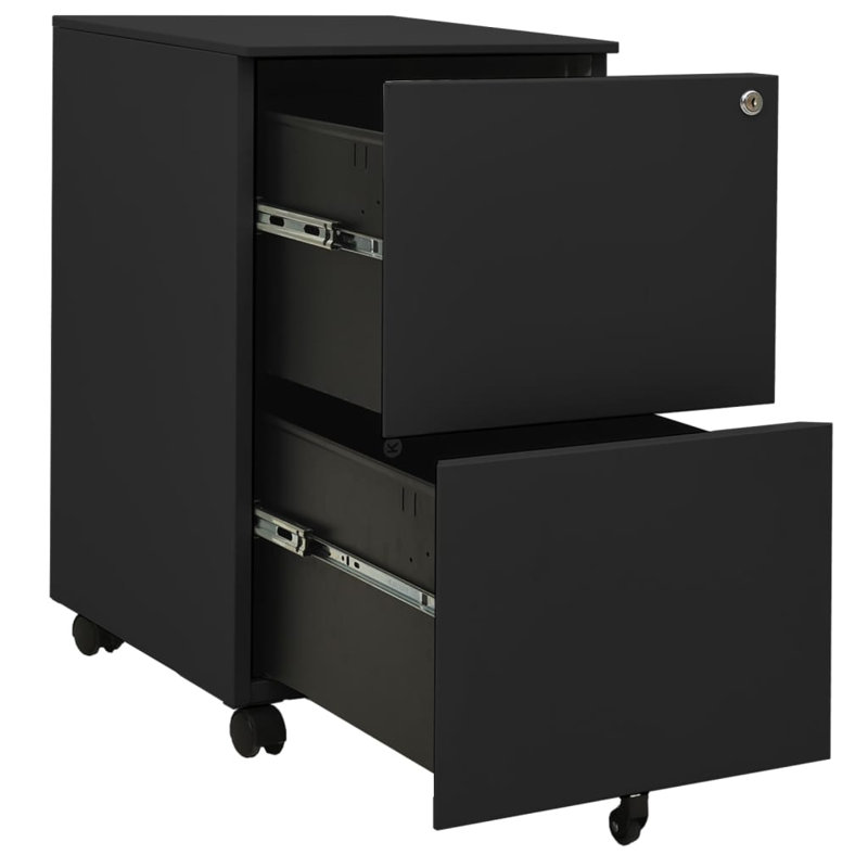 39cm Wide 2 -Drawer Mobile Steel File Cabinet, Anthracite