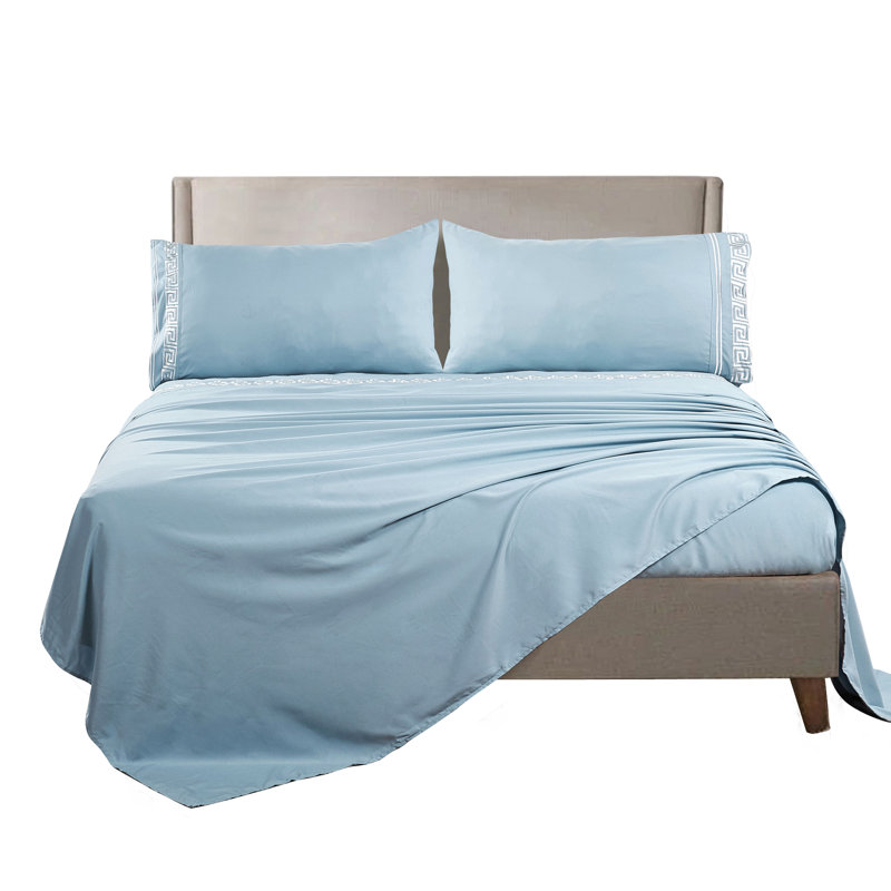 Microfiber Plain Weave / Muslin Sheet Set, Ashley Blue, California King