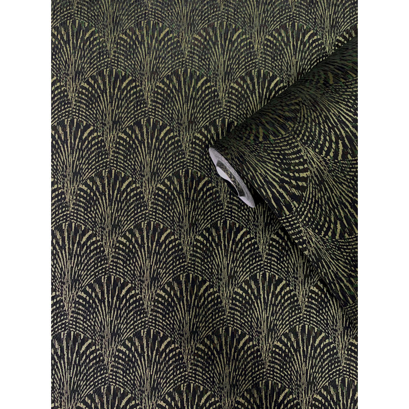 Boutique Geometric Fan Wallpaper Roll, Green