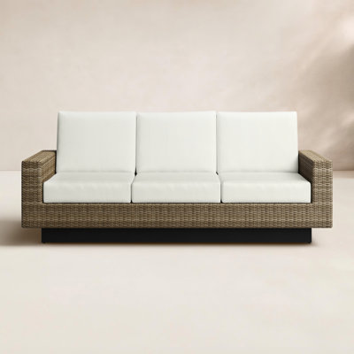 Ravinia Wicker Outdoor Sofa with Sunbrella Cushions