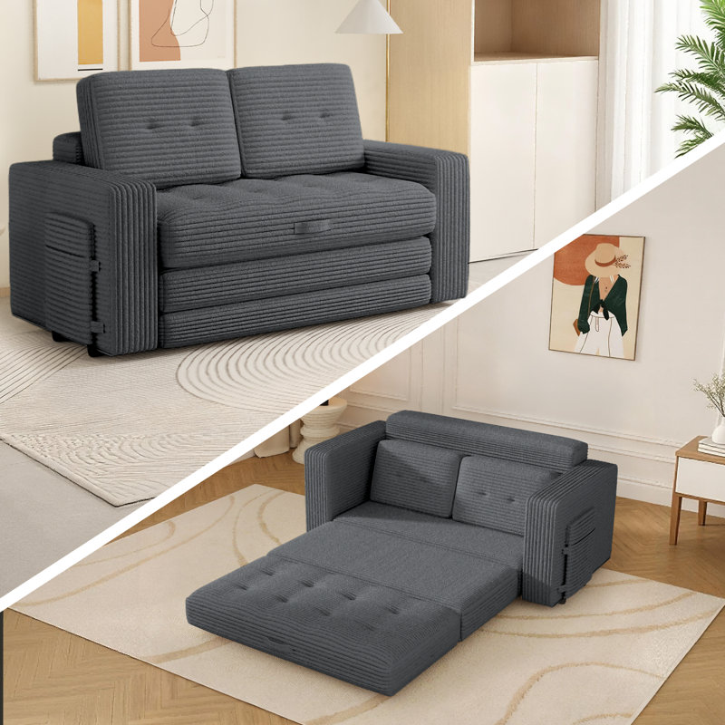 Causeuse Boneless escamotable Boneless, Gris