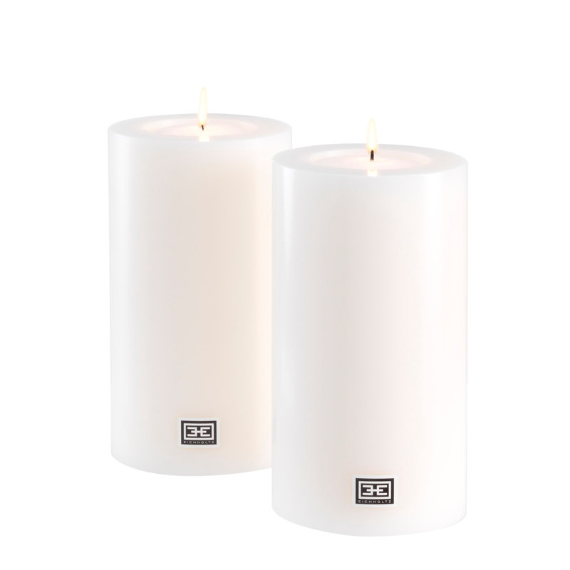 Bougie pilier artificielle non parfumée, H 7,09 po x l 3,94 po x P 3,94 po, 2