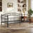 Heavy-Duty Rust-Resistant Twin Size Metal Daybed Frame With Elegant Curved Slatted Headboard & Reinforced Slat Support, No Box Spring Needed