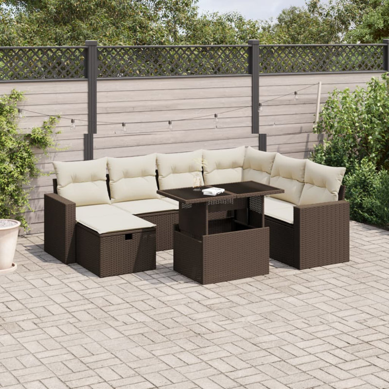 Vidaxl Garden Sofa Set Brown
