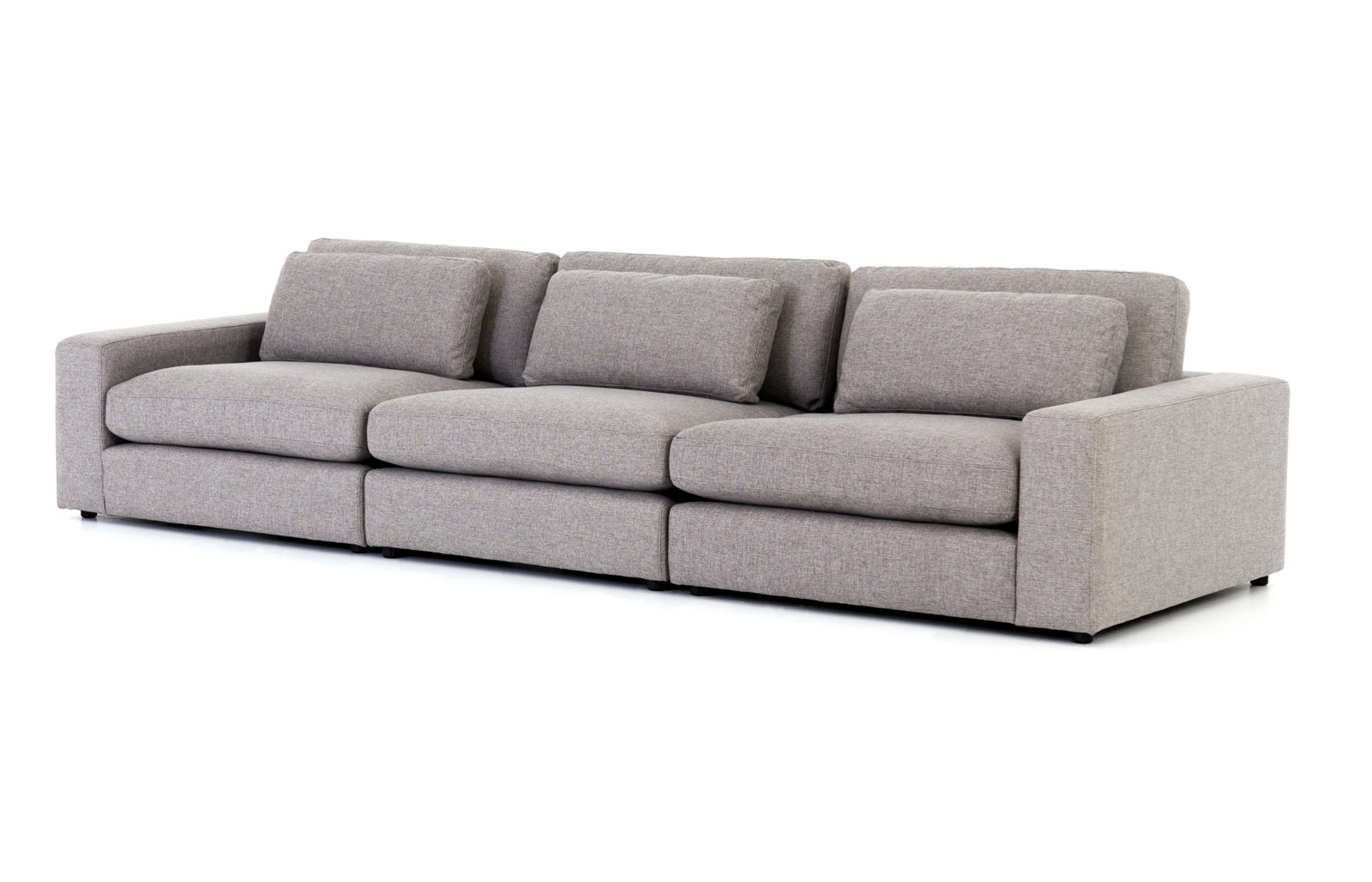 Marselle 131'' Upholstered Sofa, Gray Rayon / Viscose