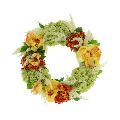 24" Hydrangea, Peony and Astilbe Wreath