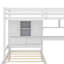  Lit mezzanine simple au-dessus de simple Karanfila avec bureau intégré et escalier, avec compartiments de rangement et tablettes-675064693