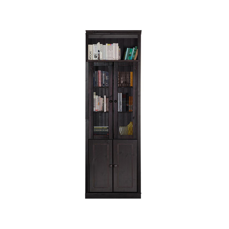 Demetricia 223cm H x 74cm W Library Bookcase, Brown