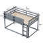 Lit superposé bas simple au-dessus de simple avec échelle - Lit superposé au sol en bois massif pour enfants et enfants, gris-1690100827