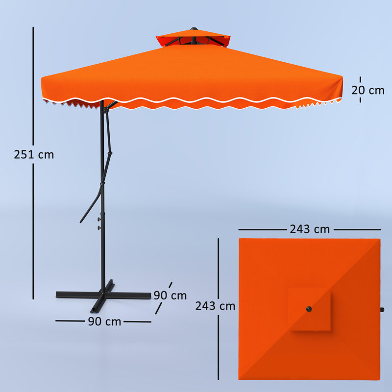 243cm Cantilever Parasol, Orange