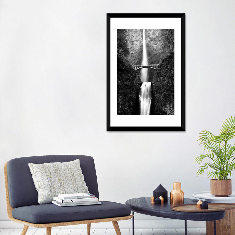 «Benson Footbridge Multnomah Falls» par Walter Bibikow, reproduction d'art graphique sur toile, H 32 po x l 24 po x P 1 po