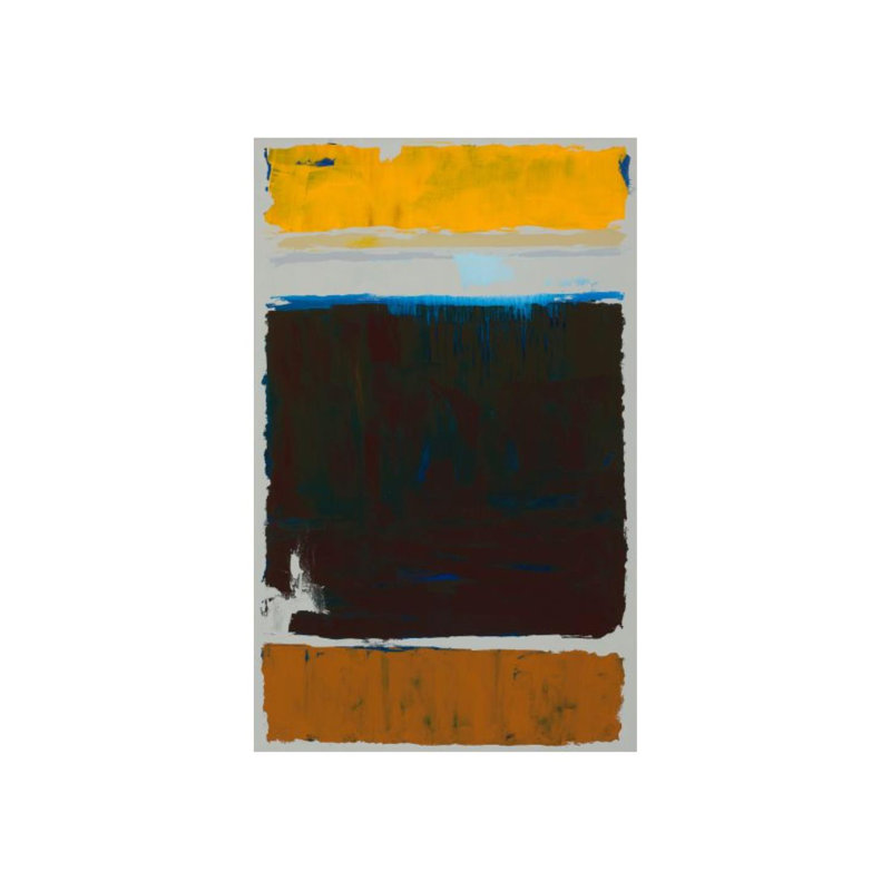 «Contrary Square» par Sara Brown, impression sur toile tendue, Pinceau gel, H 58 po x l 36 po